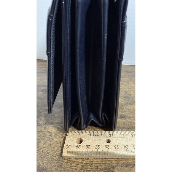 Vintage Bienen Davis Navy Accordian Style Handbag - Picture 15 of 16